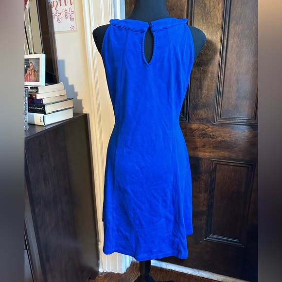 Royal Blue New York & Company Cut Out Cotton Sheath Dress - Picture 4 of 7